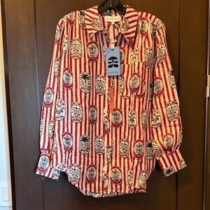 Hunter Bell NWT Red and White Striped Blouse